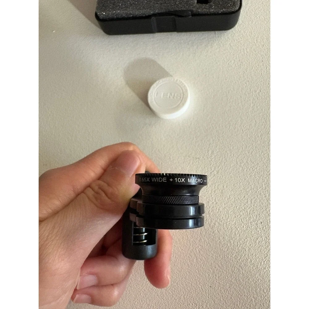 0.65X‎ Wide 10X Macro Phone Camera Lens Clip On w Case Universal Fit